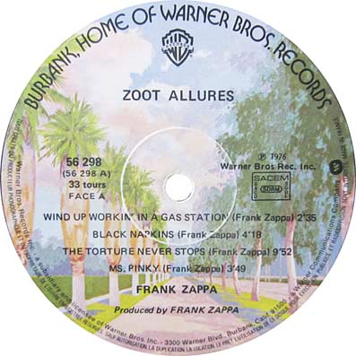 Album "Zoot Allures" de Frank Zappa